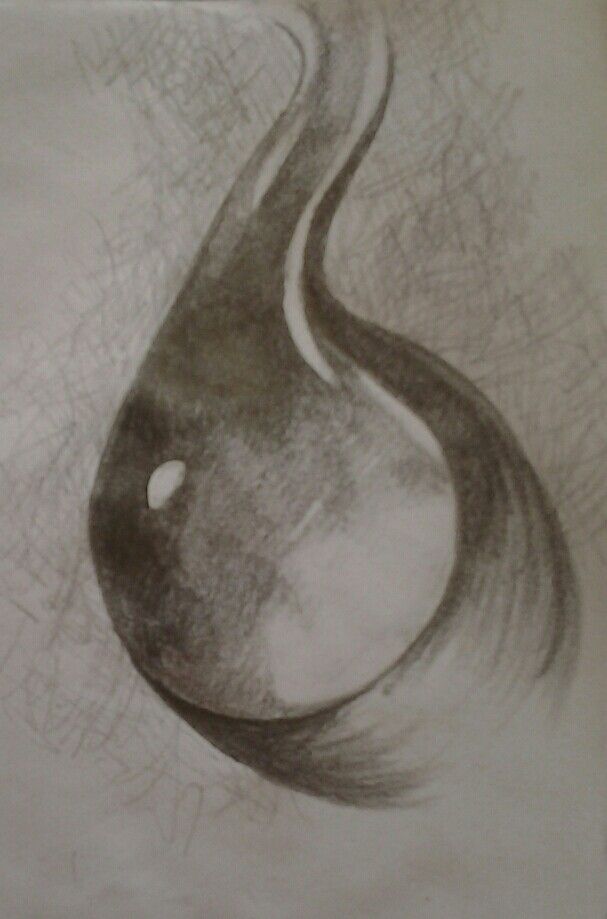 607x919 Drawn Waterdrop Pencil Art Water - Water Drop Pencil Sketch