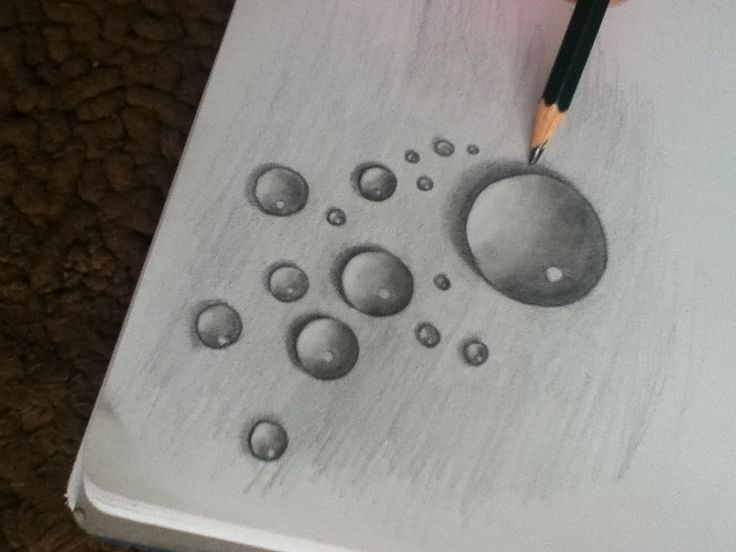 736x552 Drawn Water Droplets Charcoal Drawing - Water Drop Pencil Sketch