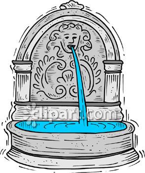 294x350 Fountain Clipart Big Water - Water Fountain Sketch