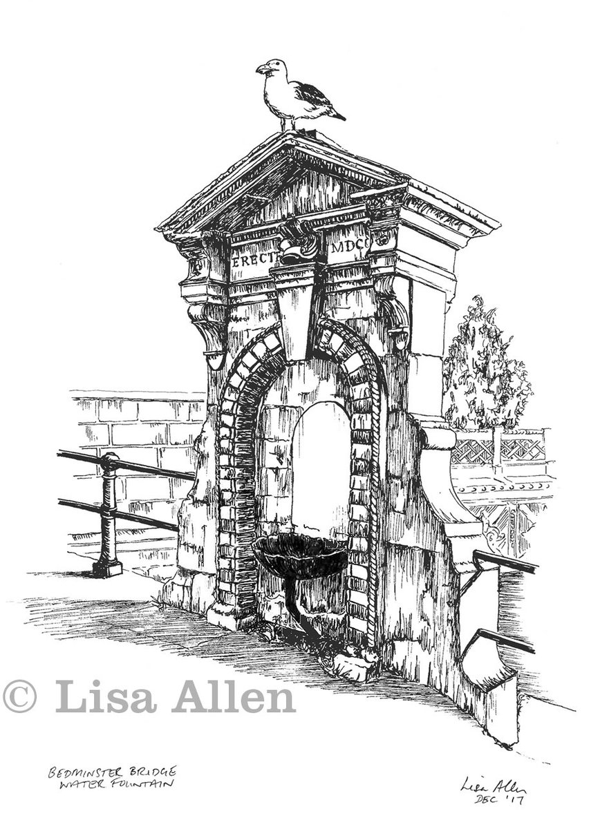 881x1200 Lisa Allen On Twitter Drawing Of The Water Fountain By - Water Fountain Sketch