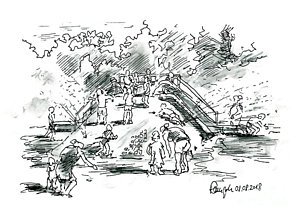 300x217 Water Fountain Drawings - Water Fountain Sketch