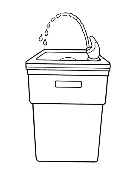 447x596 Drinking Fountain - Water Fountain Sketch