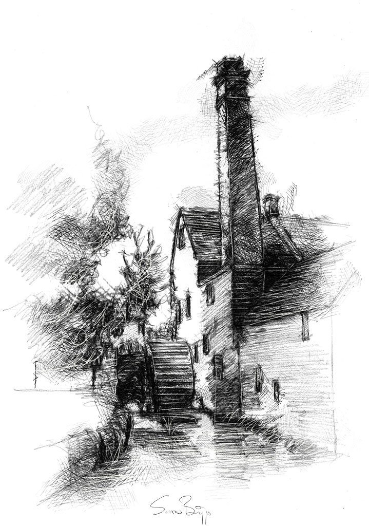 719x1024 Water Mill Seanbriggs - Water Mill Sketch