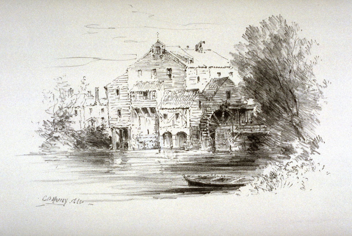 1220x821 A Water Mill, Seventh Plate From The Portfolio Sketches Made On - Water Mill Sketch