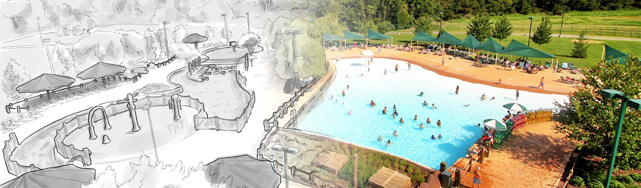 2048x603 Water Park Development Adg Company History - Water Park Sketch