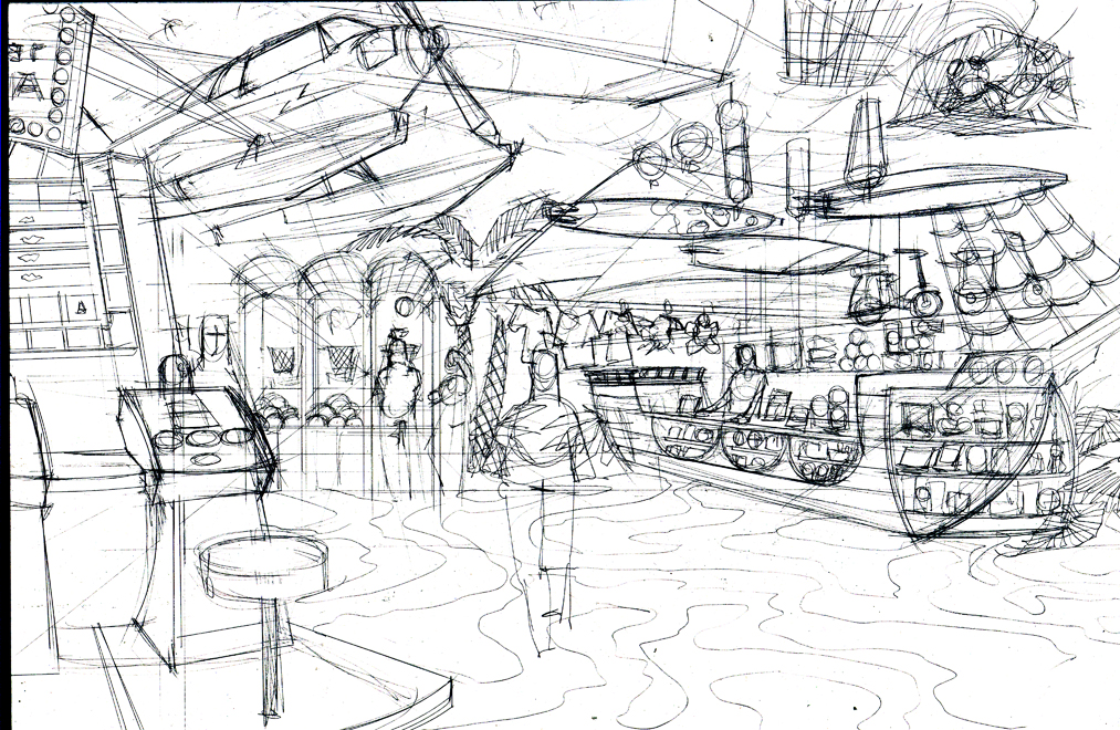 1013x660 Themed Environments Key Lime Cove Water Park Arcade Concept - Water Park Sketch