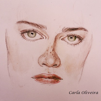 417x418 Robin Tunney Watercolor Pencil Sketch By Carlaoliveira - Water Pencil Sketch