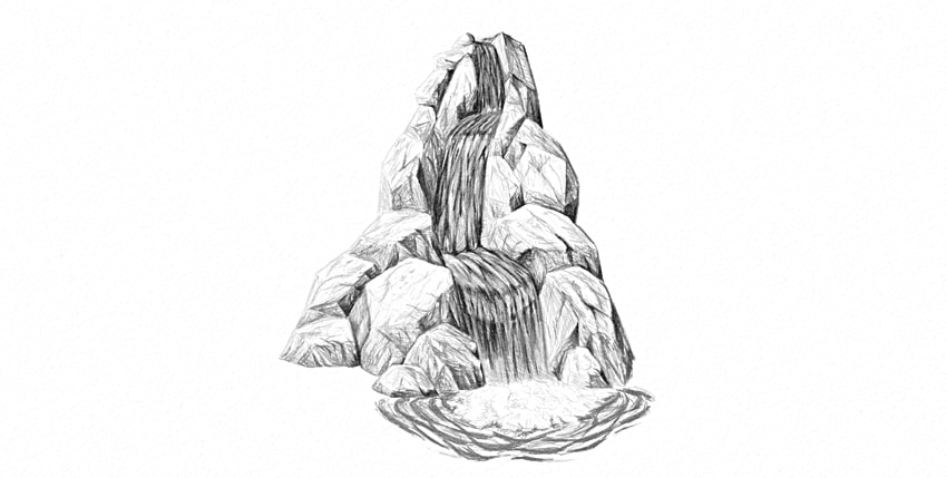 850x429 How To Draw Water In Nature - Water Sketch