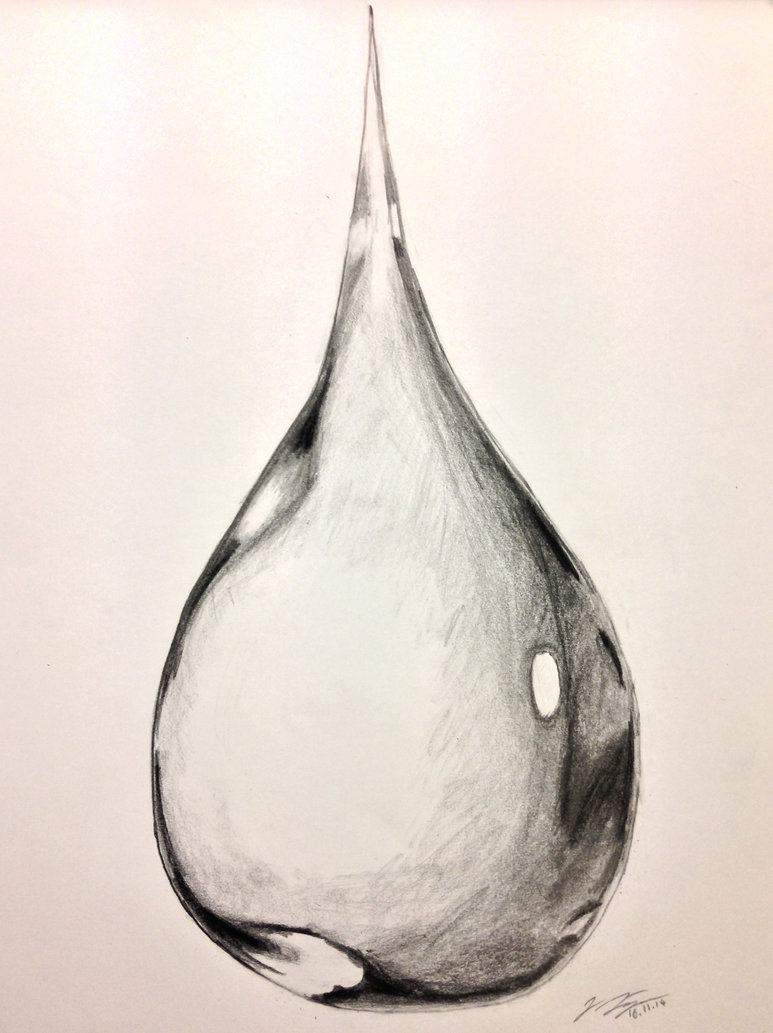 773x1033 Water Drop Drawing By Jonas Jaeger - Water Sketch