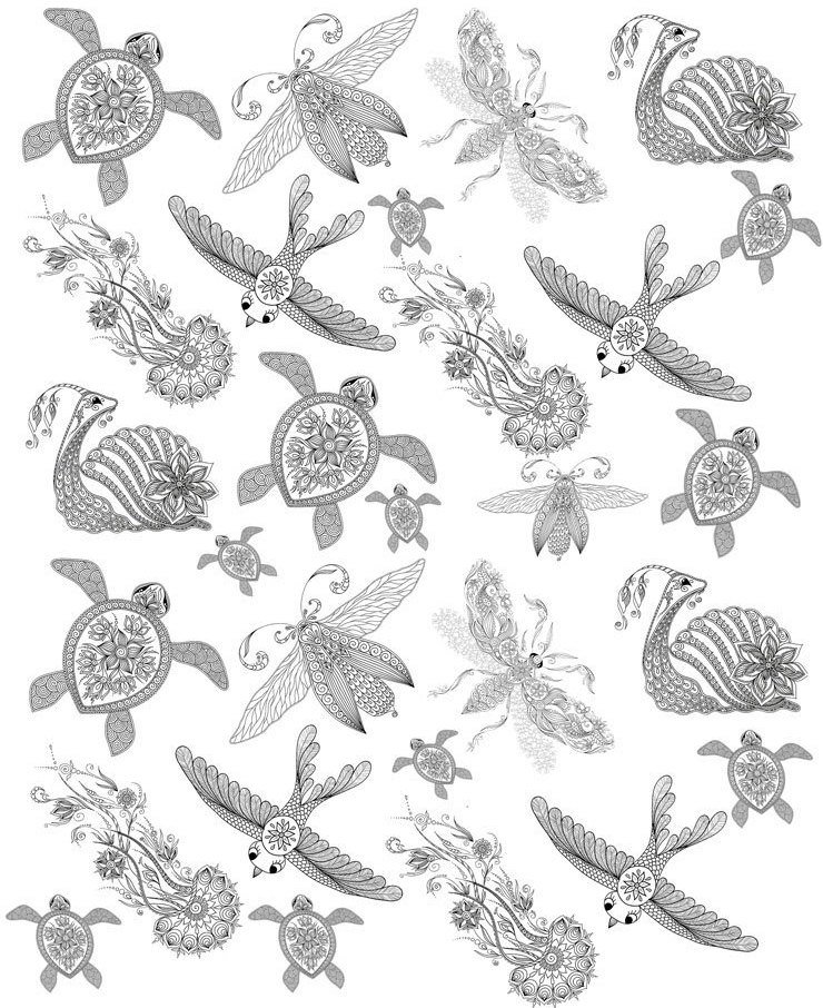 740x906 Charcoal Sketch Of Animals Ceramic Decals Enamel Decal - Water Slide Sketch