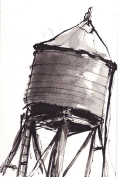 Water Tower Sketch
