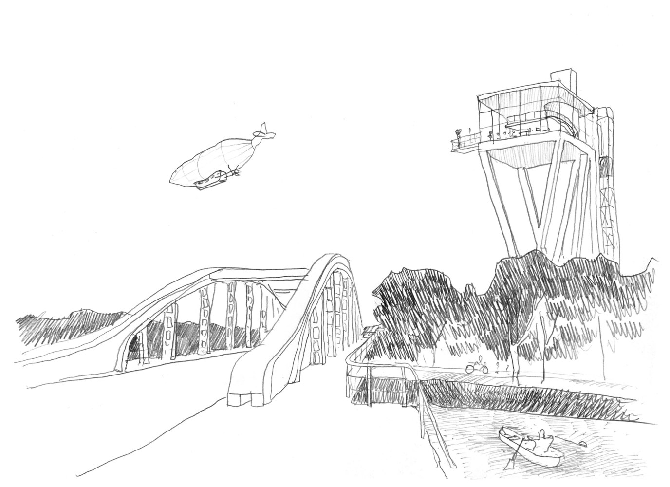 1376x1000 Gallery Of Water Tower V - Water Tower Sketch