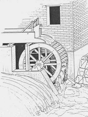 301x400 Historically How To Site A Mill - Water Wheel Sketch