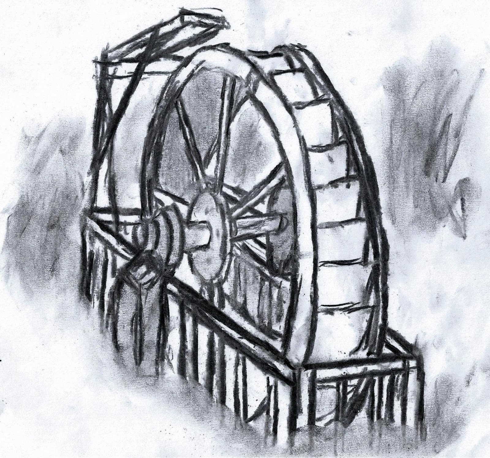 Water Wheel Sketch at Explore collection of Water