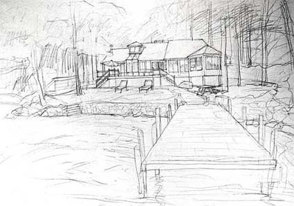 424x298 Watercolor Portrait Painting Of A Hosue By Yong Chen - Watercolor Painting Sketch