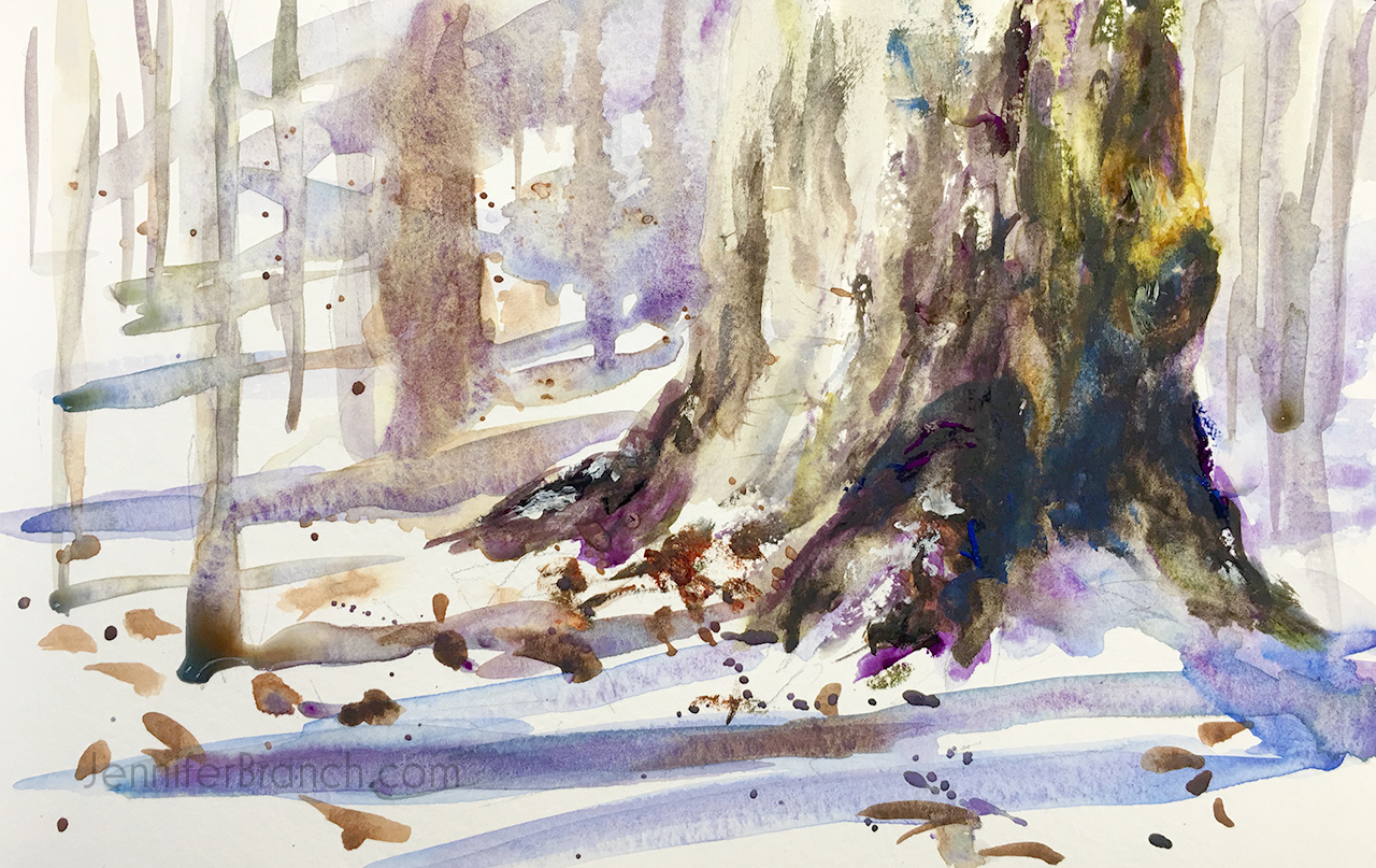 1280x807 Snow Tree Sketch Watercolor Painting Tutorial - Watercolor Sketching Tutorial