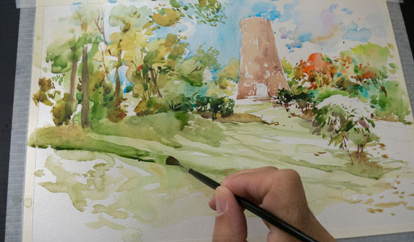 600x350 Urban Sketching Demo Capturing Fall In Full Swing With Marc Taro - Watercolor Sketching Tutorial
