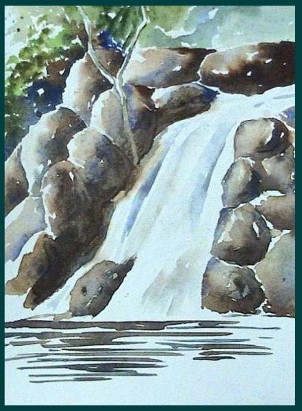 441x600 Waterfall - Waterfall Sketch