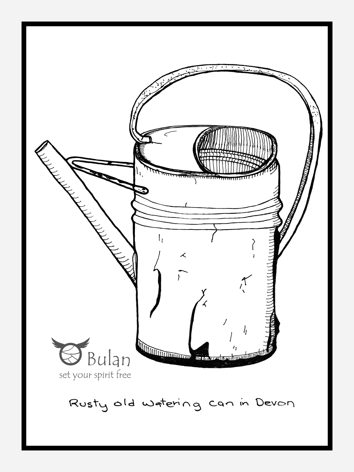 1200x1600 Sketch Of The Day No 126 Old Rusty Watering Can - Watering Can Sketch