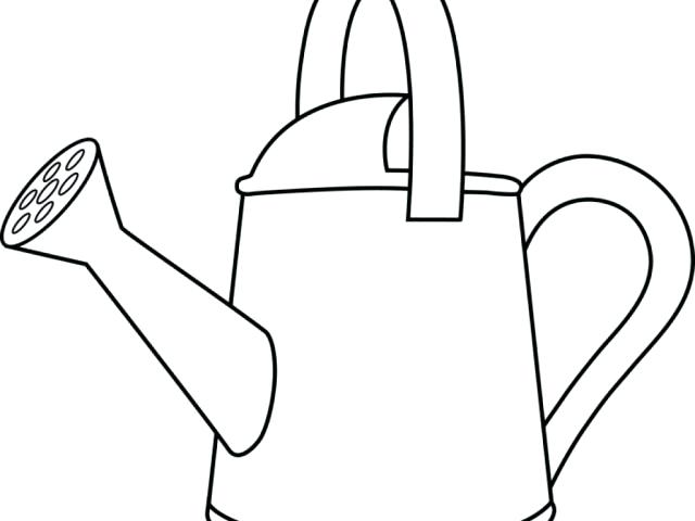 640x480 Watering Can Clipart Black And White Watering Can Black And - Watering Can Sketch