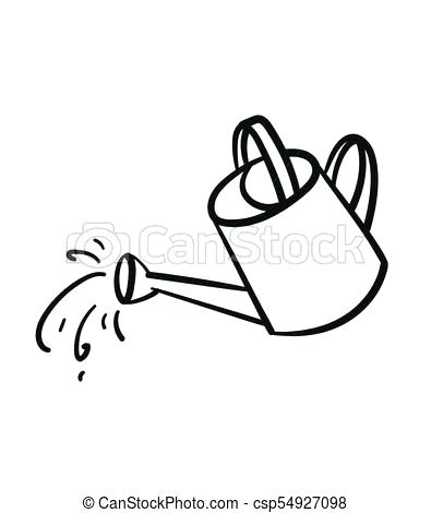 395x470 Watering Can Clipart Black And White Watering Clipart Black And - Watering Can Sketch