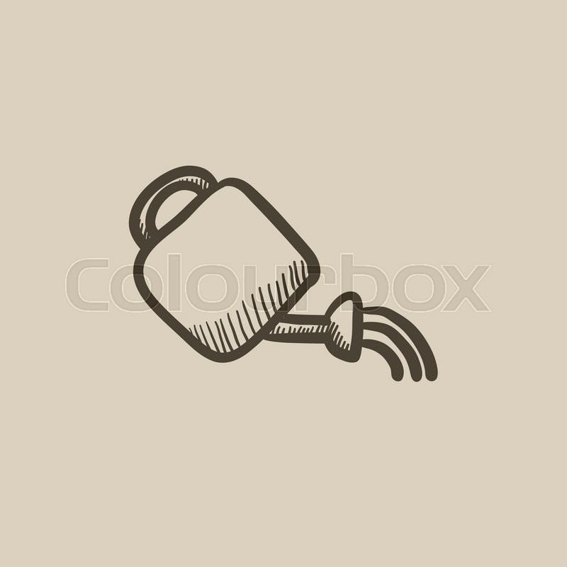 800x800 Watering Can Vector Sketch Icon Isolated On Background. Hand Drawn - Watering Can Sketch