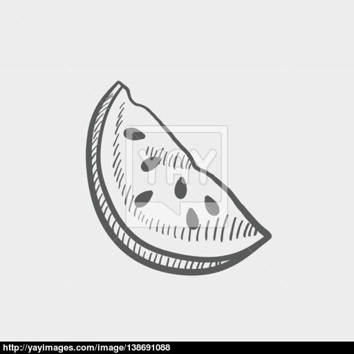 512x512 Watermelon Sketch Icon Vector - Watermelon Sketch