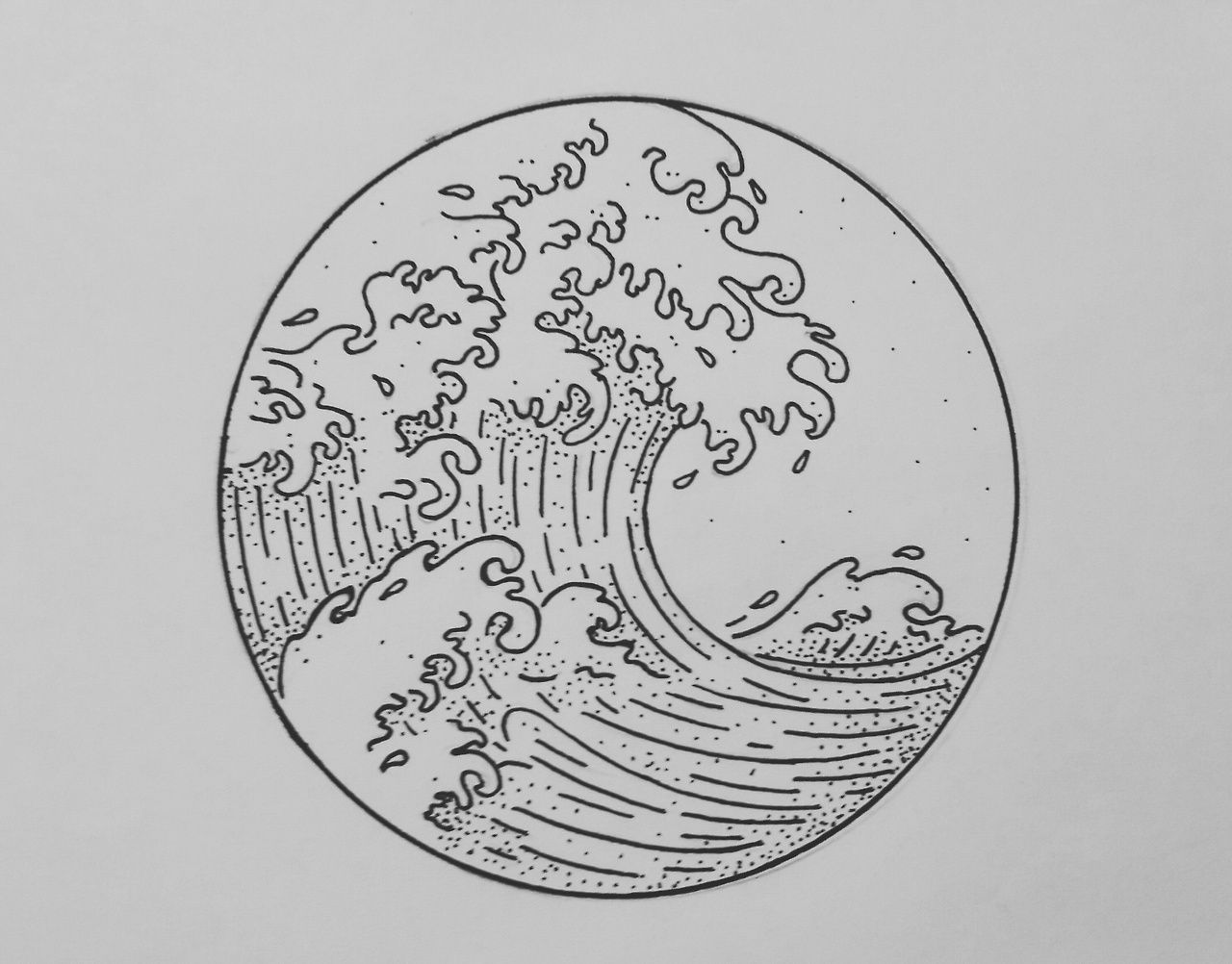 1280x1002 Simple Wave Sketch Tattoo Drawings, Art Drawings - Wave Sketch