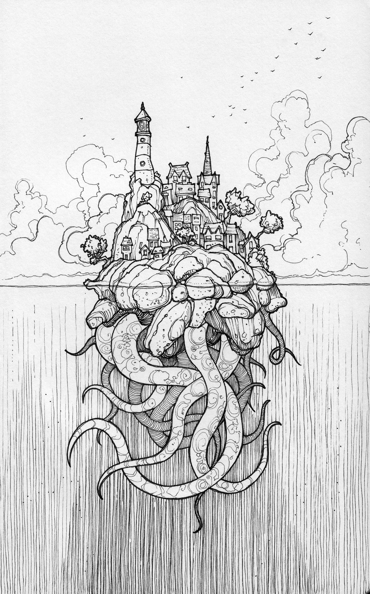 1195x1920 Wave Drawing Image Drawing Skill - Wave Sketch