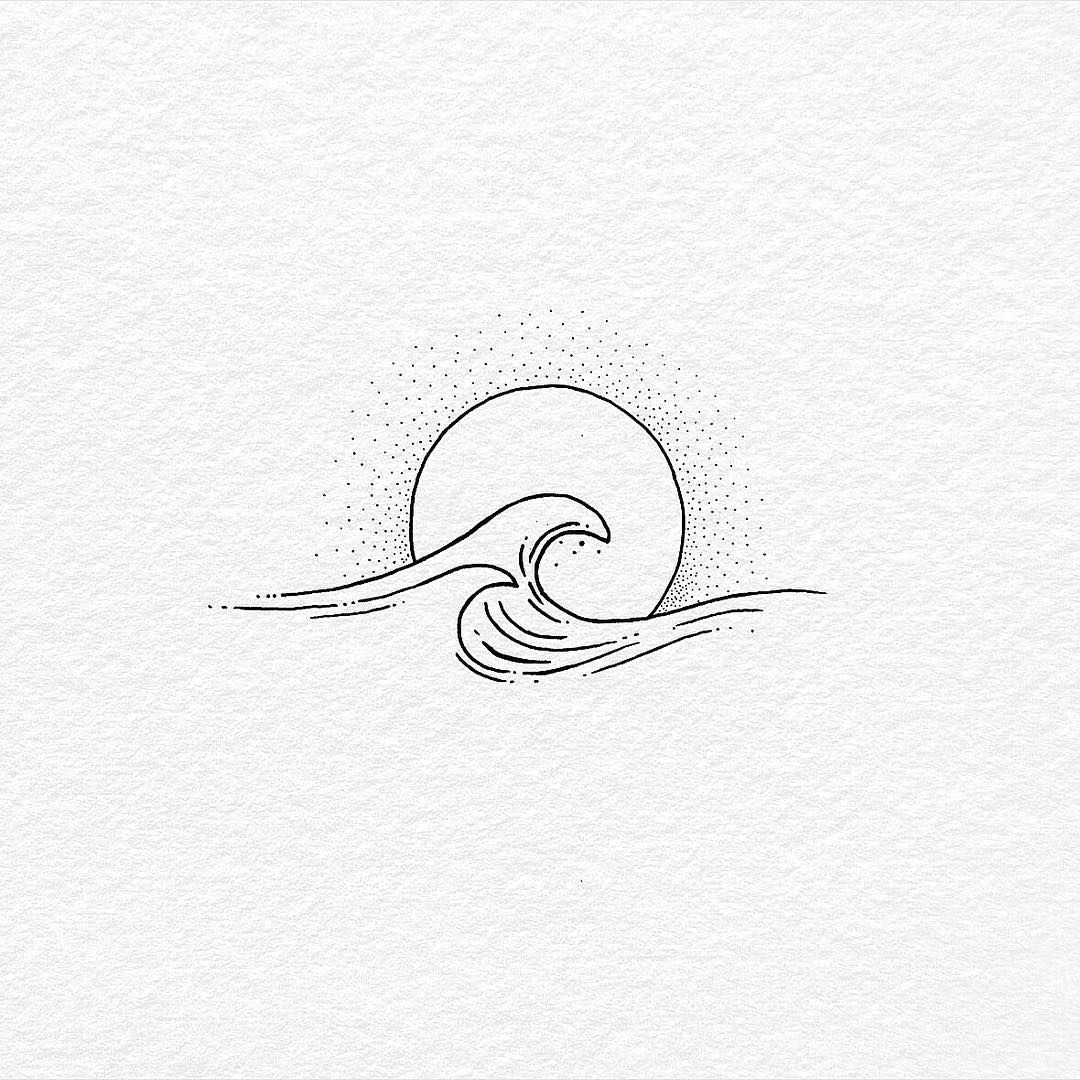 1080x1080 Bachtz On Instagram Beach Girl Tattoos, Drawings - Wave Sketch