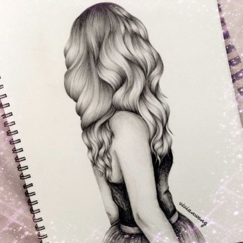 500x500 Wavy Hair Drawing Shared By Just Do It I M - Wavy Hair Sketch