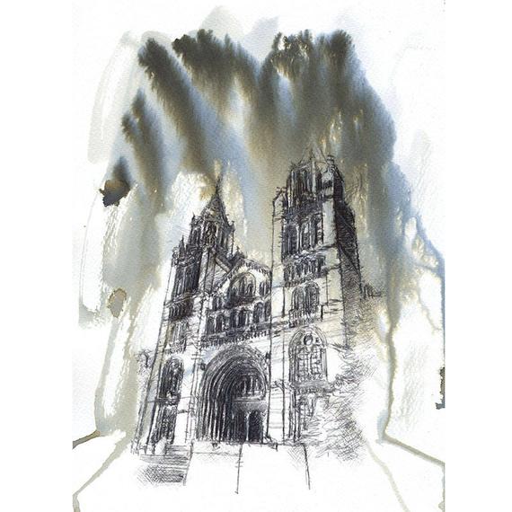 570x570 Original Ink Amp Wax Sketch Of The Natural History Museum In Etsy - Wax Sketch