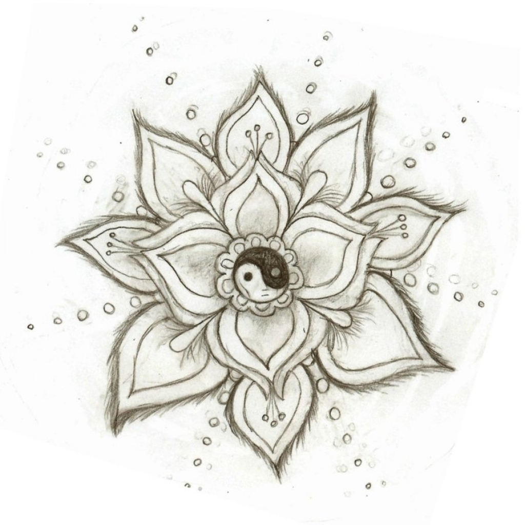 1024x1024 Cool Flower Sketches Cool Flower Drawings Follow You Back We Heart - We Heart It Sketches