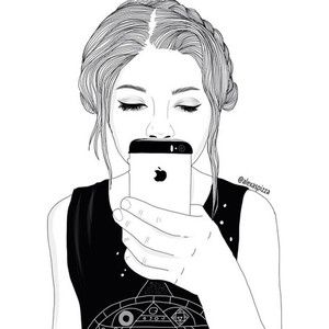300x300 We Heart It Illustration Draw, Tumblr Girl Drawing - We Heart It Sketches