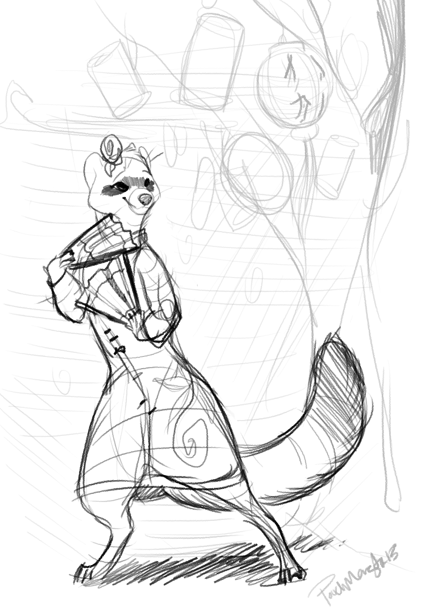 838x1200 Year Of The Weasel (Sketch) By Pouchmonster - Weasel Sketch