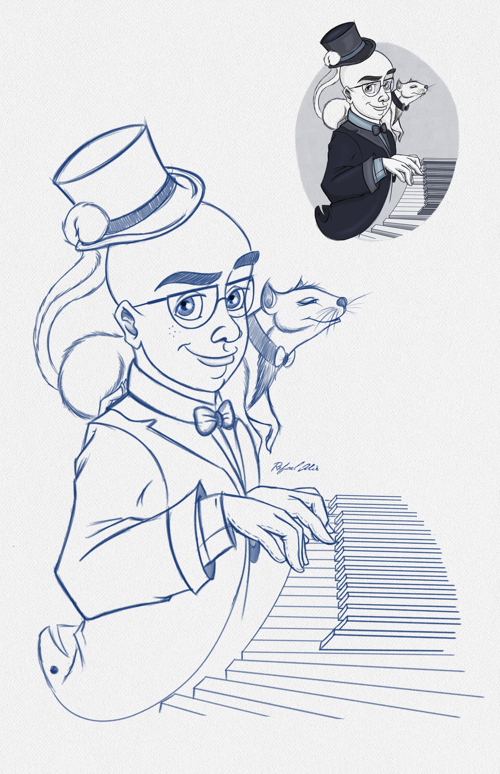 1614x2498 Drawing - Weasel Sketch