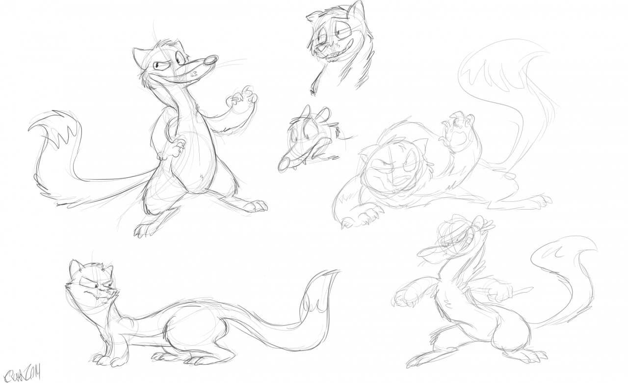 1280x780 Weasel Sketches Weasyl - Weasel Sketch