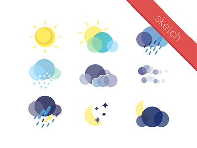 400x300 Flat Weather Icon Set Sketch Freebie - Weather Sketch
