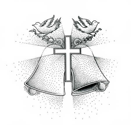 450x428 Stock Illustration - Wedding Bells Sketch