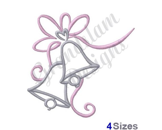 570x456 Wedding Bells Machine Embroidery Design Etsy - Wedding Bells Sketch