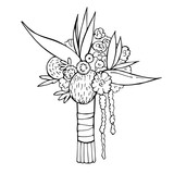 160x160 Hand Drawn Tropical Wedding Bouquet.vector Sketch Illustration - Wedding Bouquet Sketch
