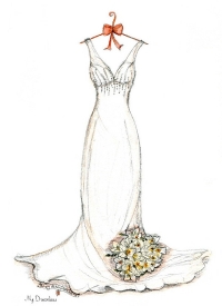 200x275 Wedding Dress Sketch Gallery Dreamlines Sketches - Wedding Bouquet Sketch