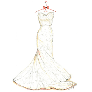 300x300 Complimentary Flower Bouquet Sketch Dreamlines - Wedding Bouquet Sketch