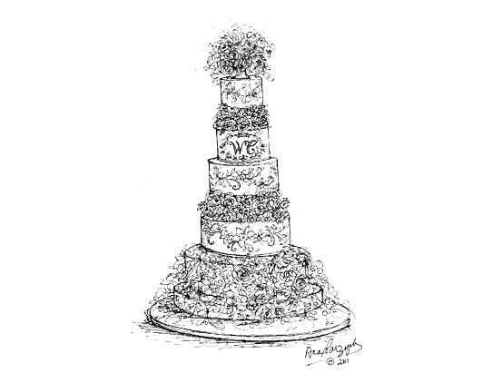 531x411 Royal Wedding Cake Sketches Picture Royal Wedding Cake Sketches - Wedding Cake Sketch