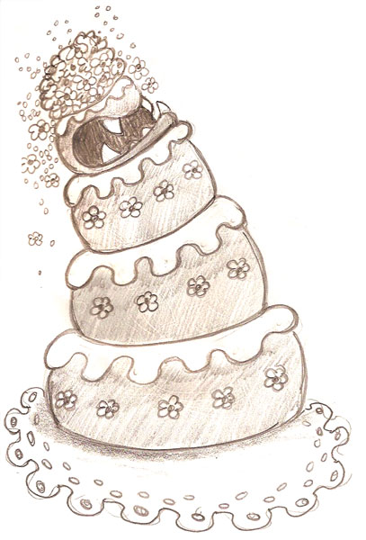 407x600 Sketch - Wedding Cake Sketch