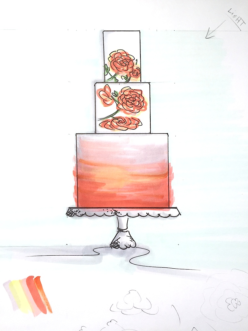 800x1067 Wedding Cake Sketch The Garter Girl Wedding Garters, Bridal - Wedding Cake Sketch