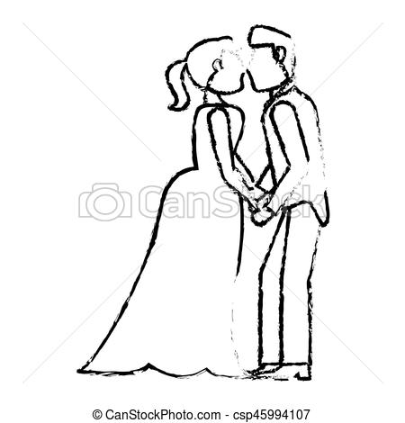 Wedding Couple Sketch at PaintingValley.com | Explore collection of ...