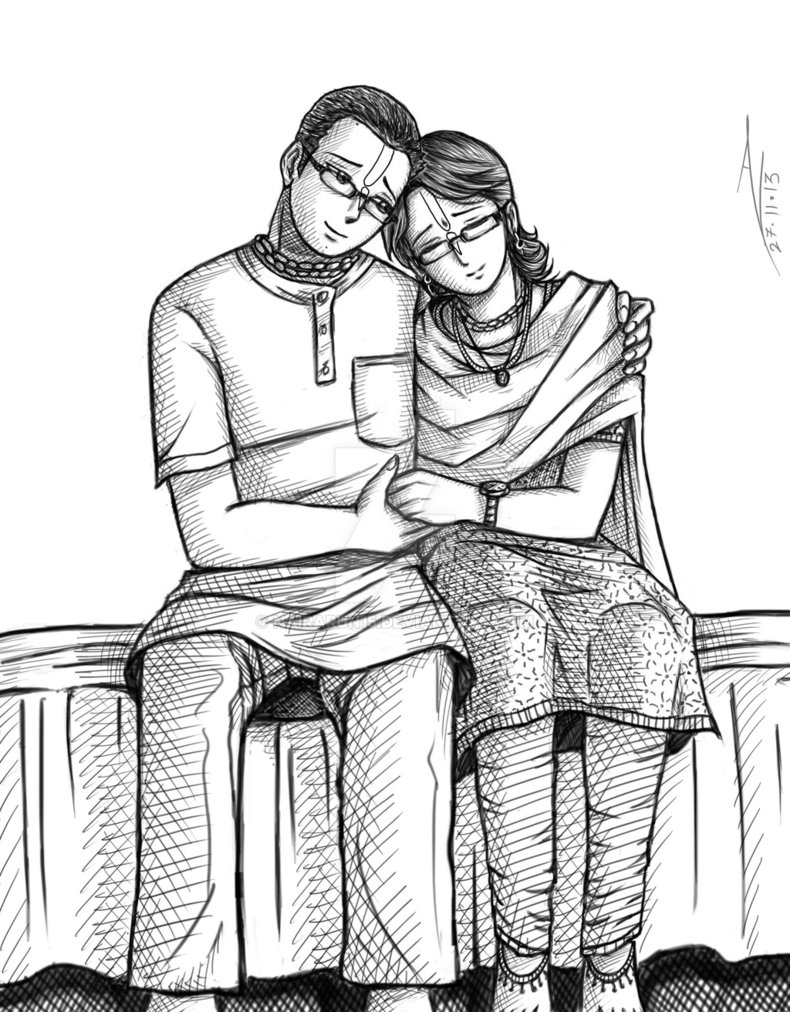 790x1012 Indian Coupledrawing Images Easy Anime Wedding Couple Sketches - Wedding Couple Sketch