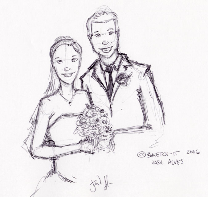 675x642 Sketch It June 2, 2006 - Wedding Couple Sketch
