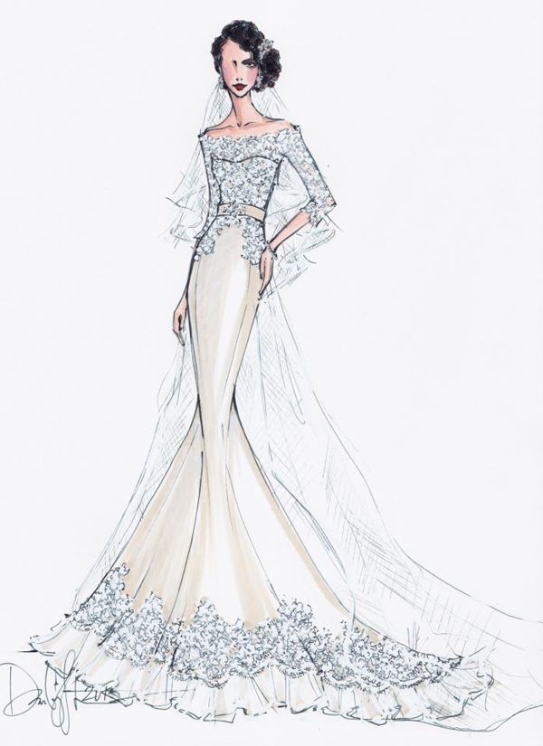 600x825 Wedding Gown Sketch Wedding Gown Sketches Fashion - Wedding Dress Sketches